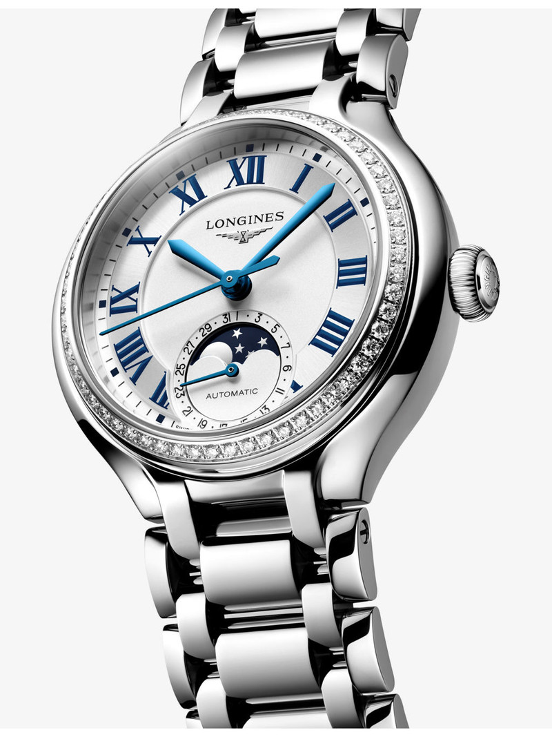 Longines L8.126.0.71.6 PrimaLuna Moonphase Stainless-Steel And 0.580ct Diamond Automatic Watch outlook