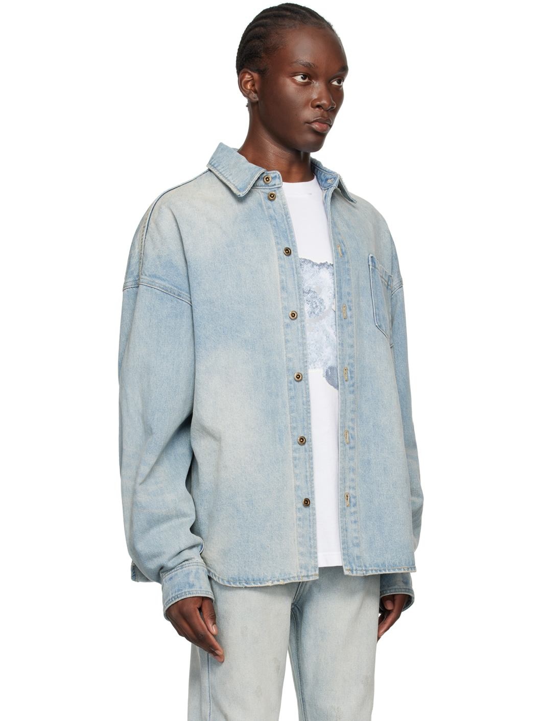 Blue Washed Denim Shirt - 2