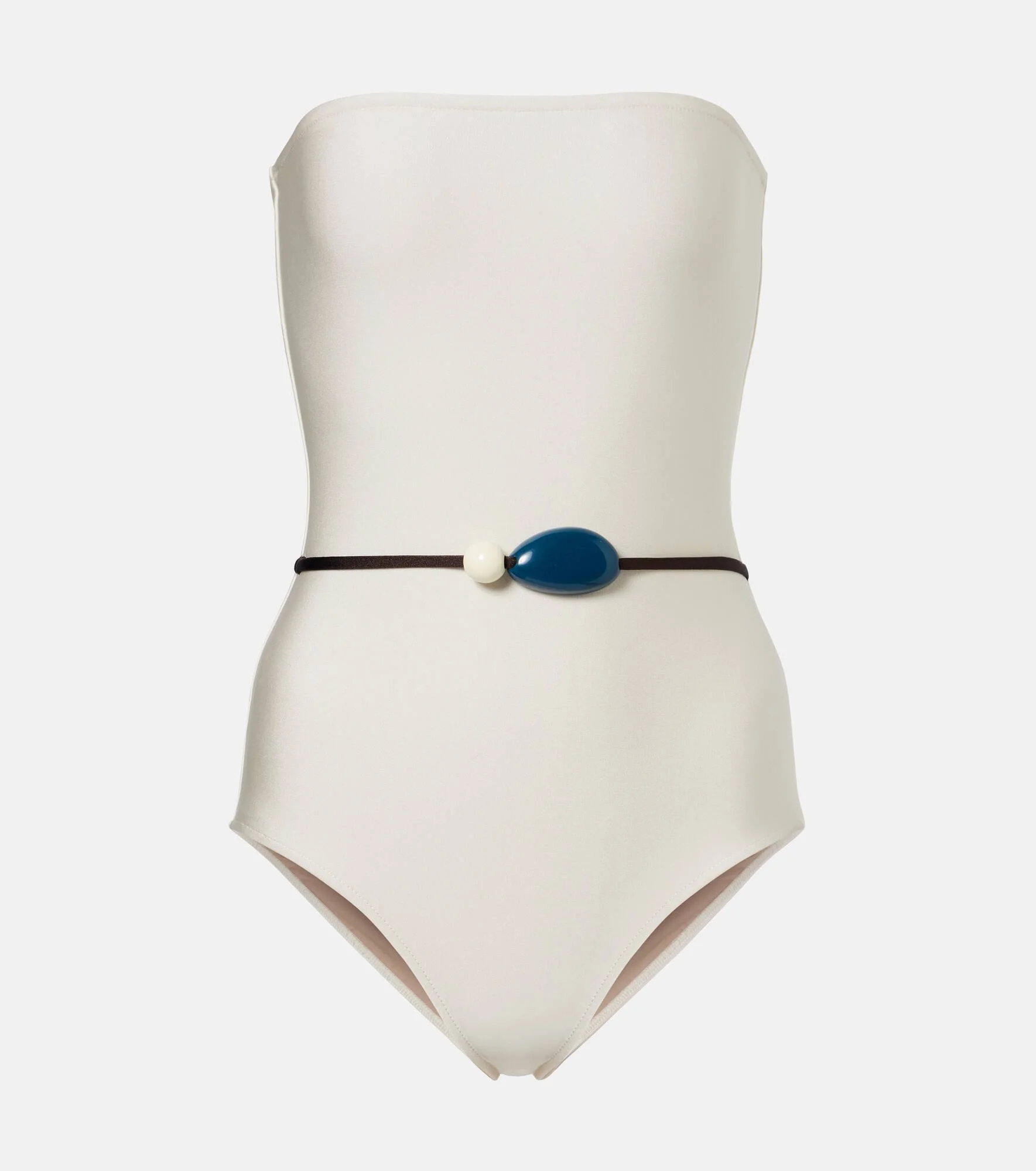 Belted embellished swimsuit - 1