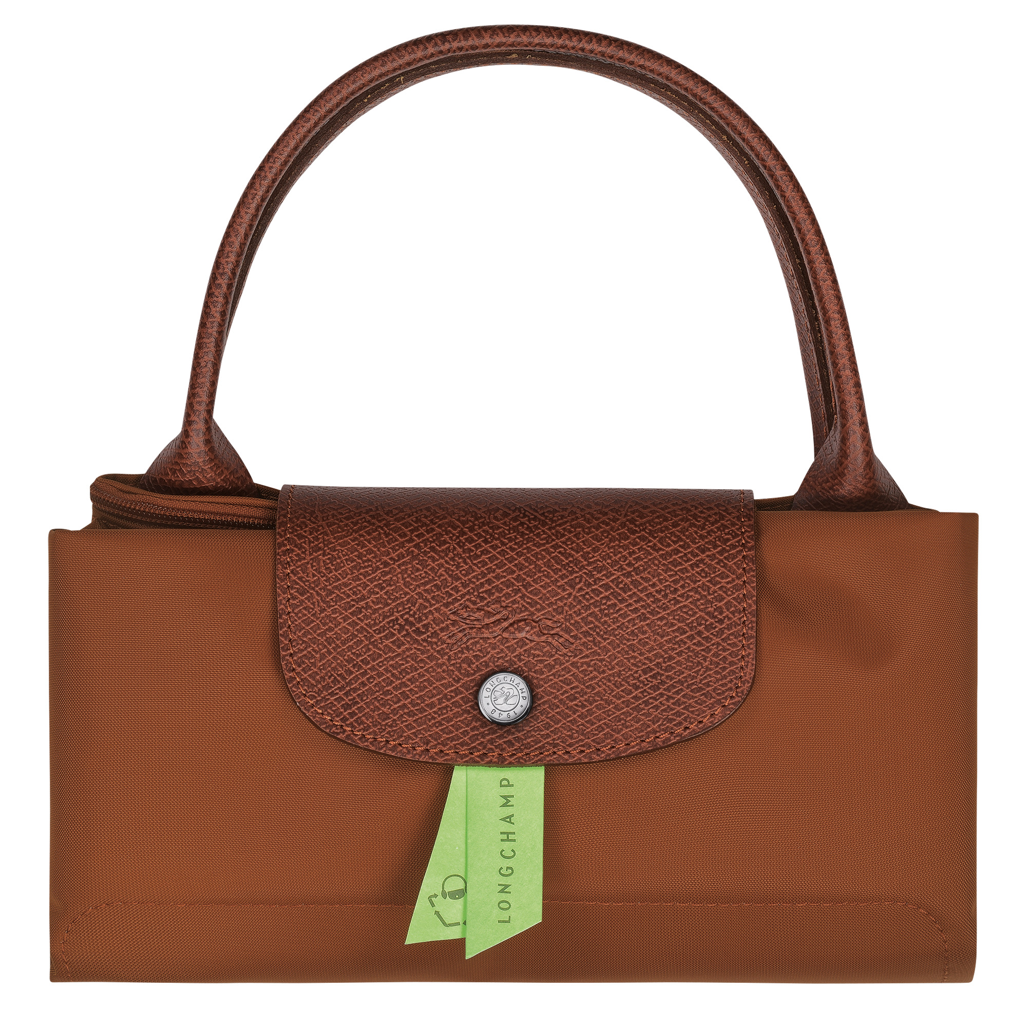 Le Pliage Green M Handbag Cognac - Recycled canvas - 6