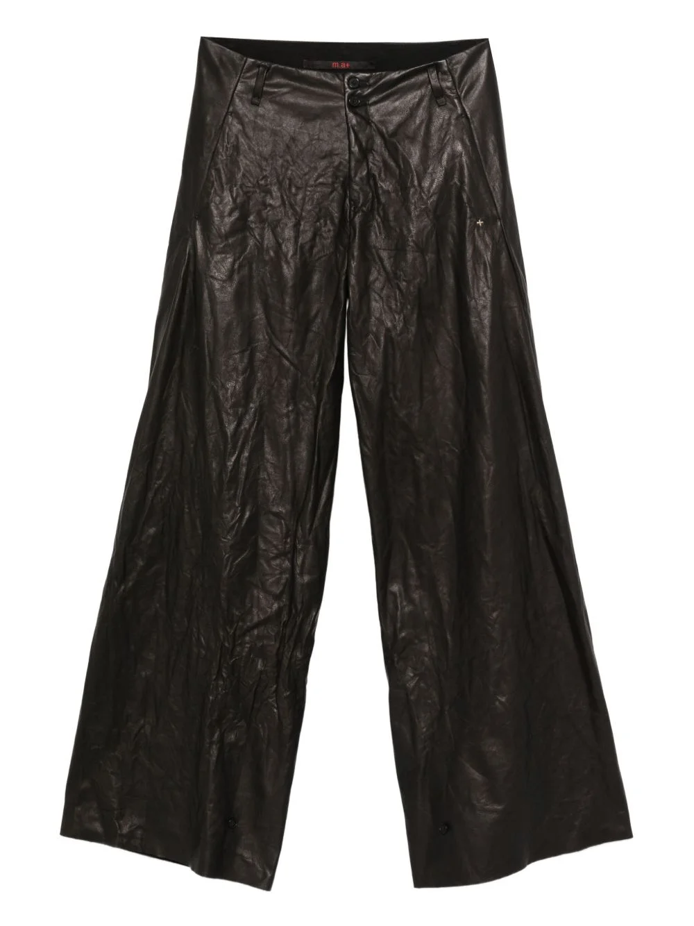 leather straight-leg trousers - 1