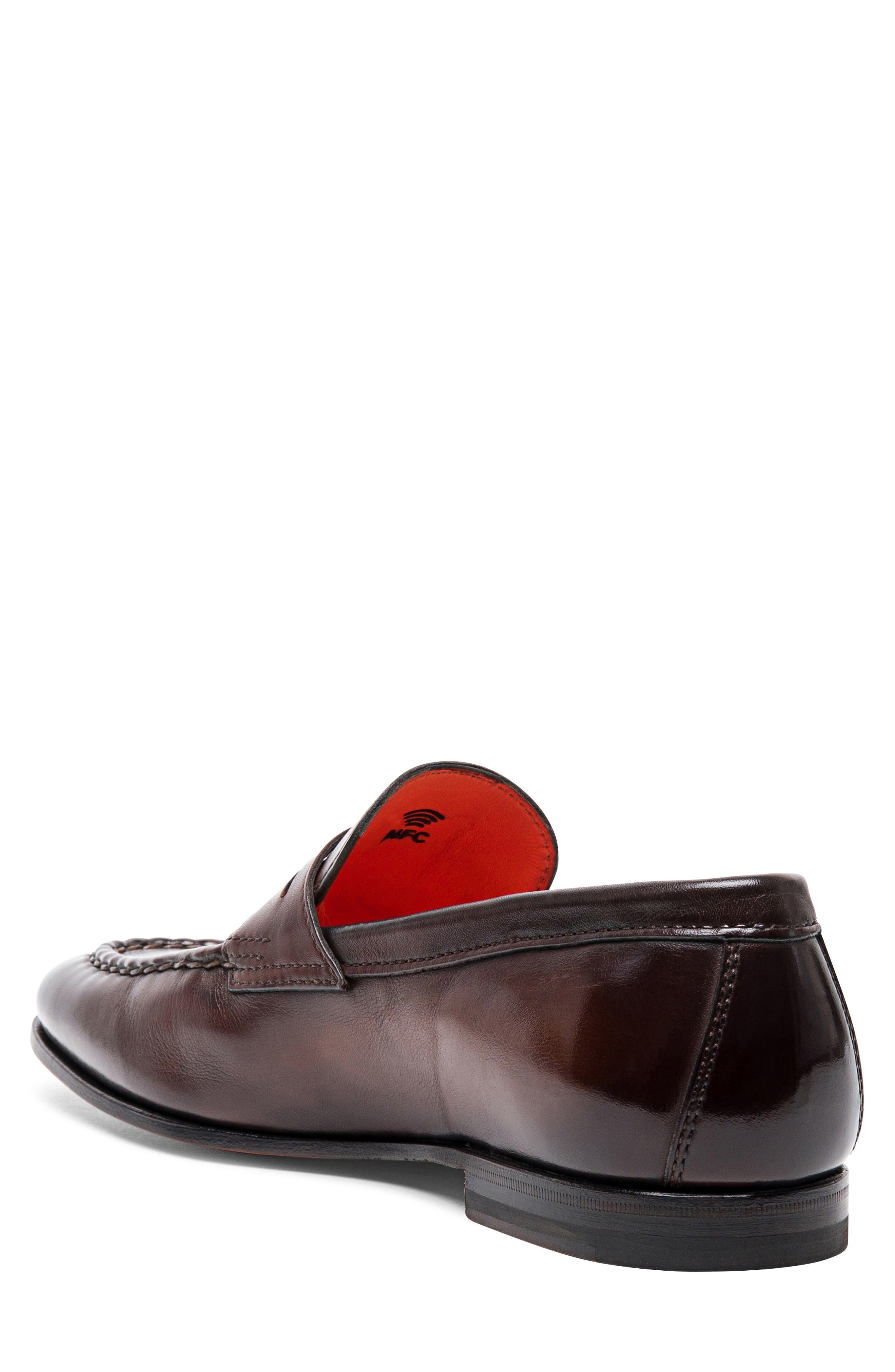Santoni Door Penny Loafer in Brown at Nordstrom - 2
