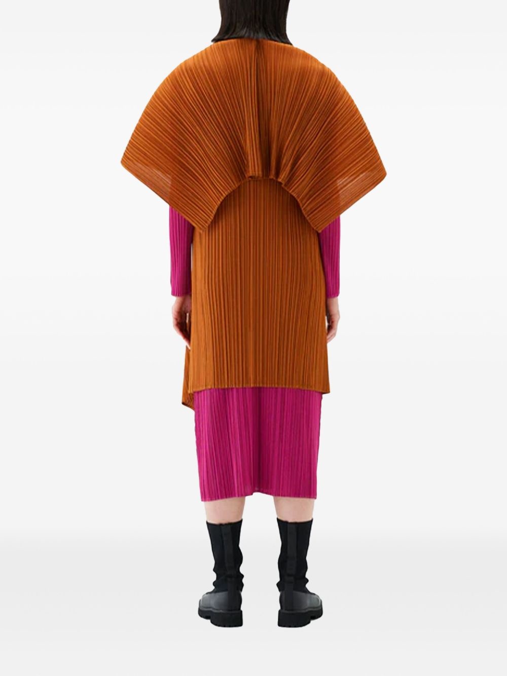 plissé-effect cape - 4