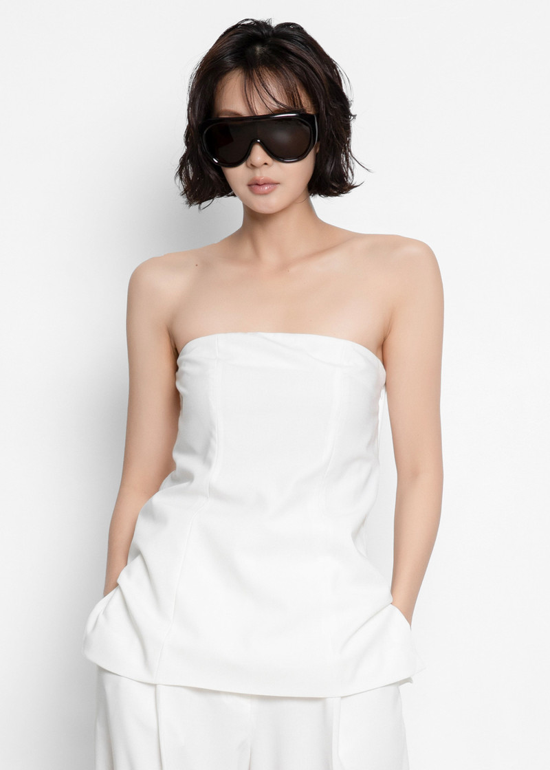 Abbie Strapless Top - White 10