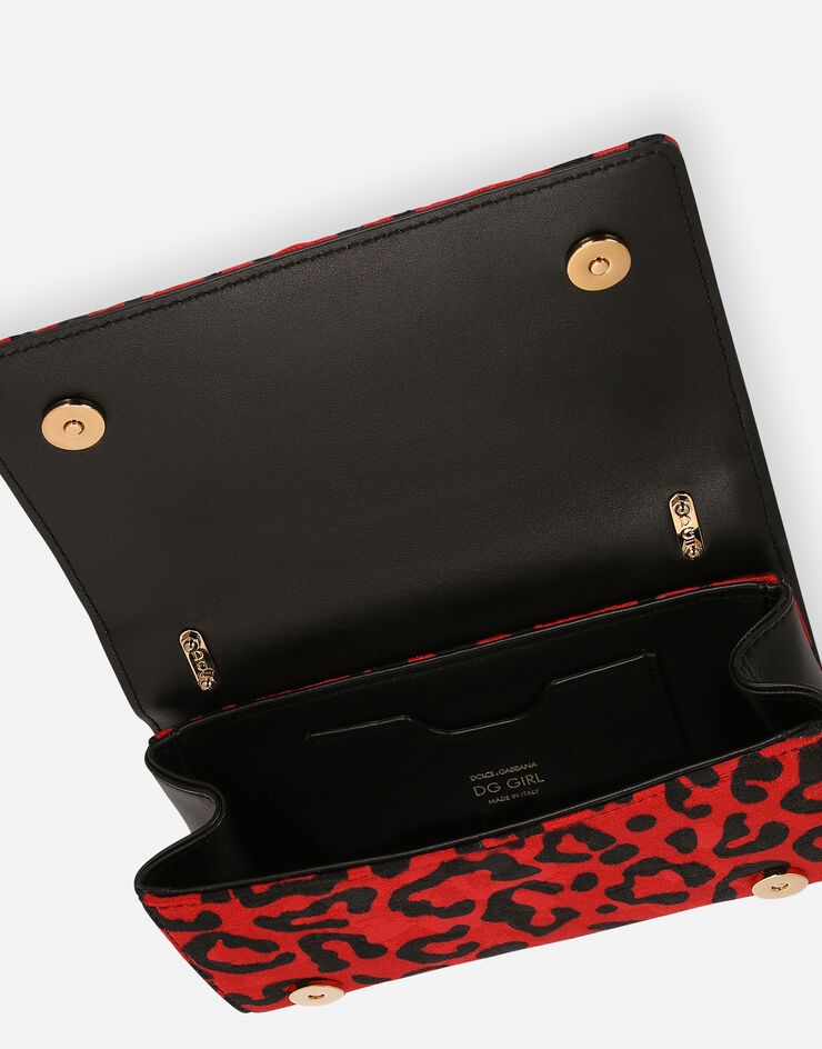 Leopard-print brocade DG Girls phone bag - 5