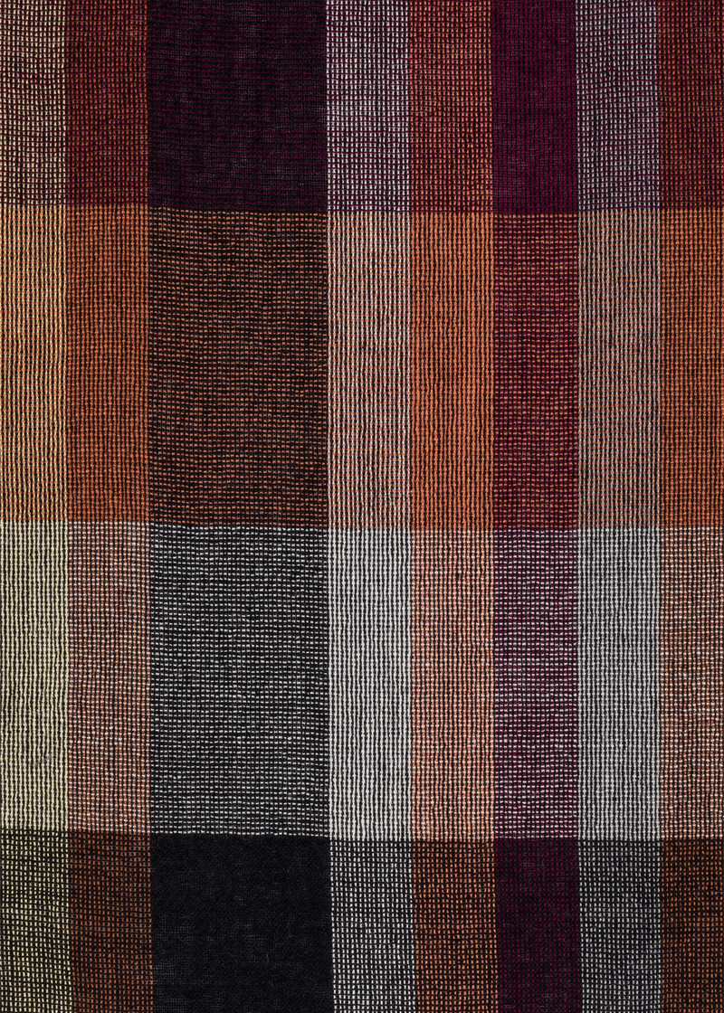 Wool-Silk 'Signature Stripe Check' Scarf 3