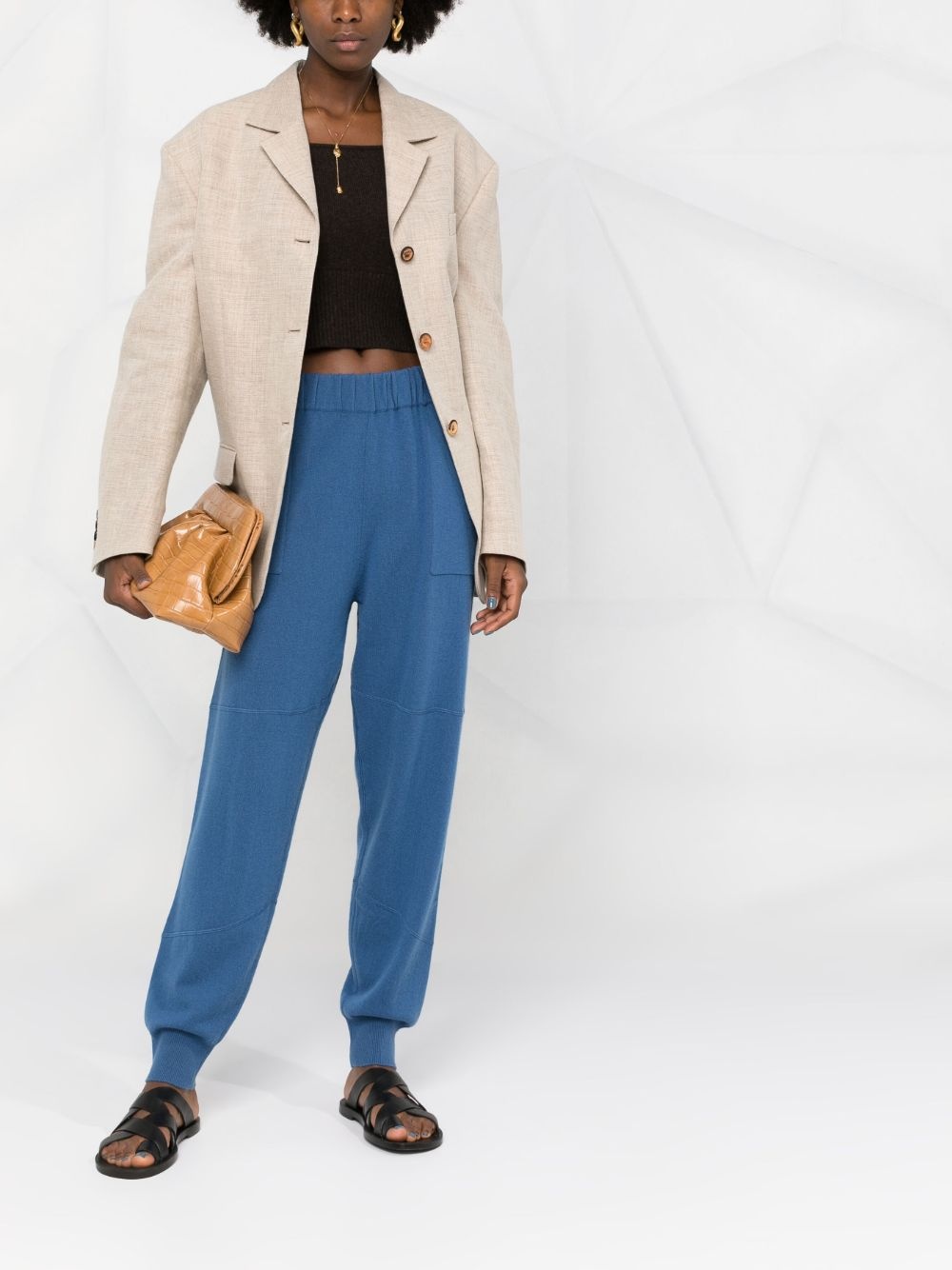 elasticated-waist knit joggers - 2