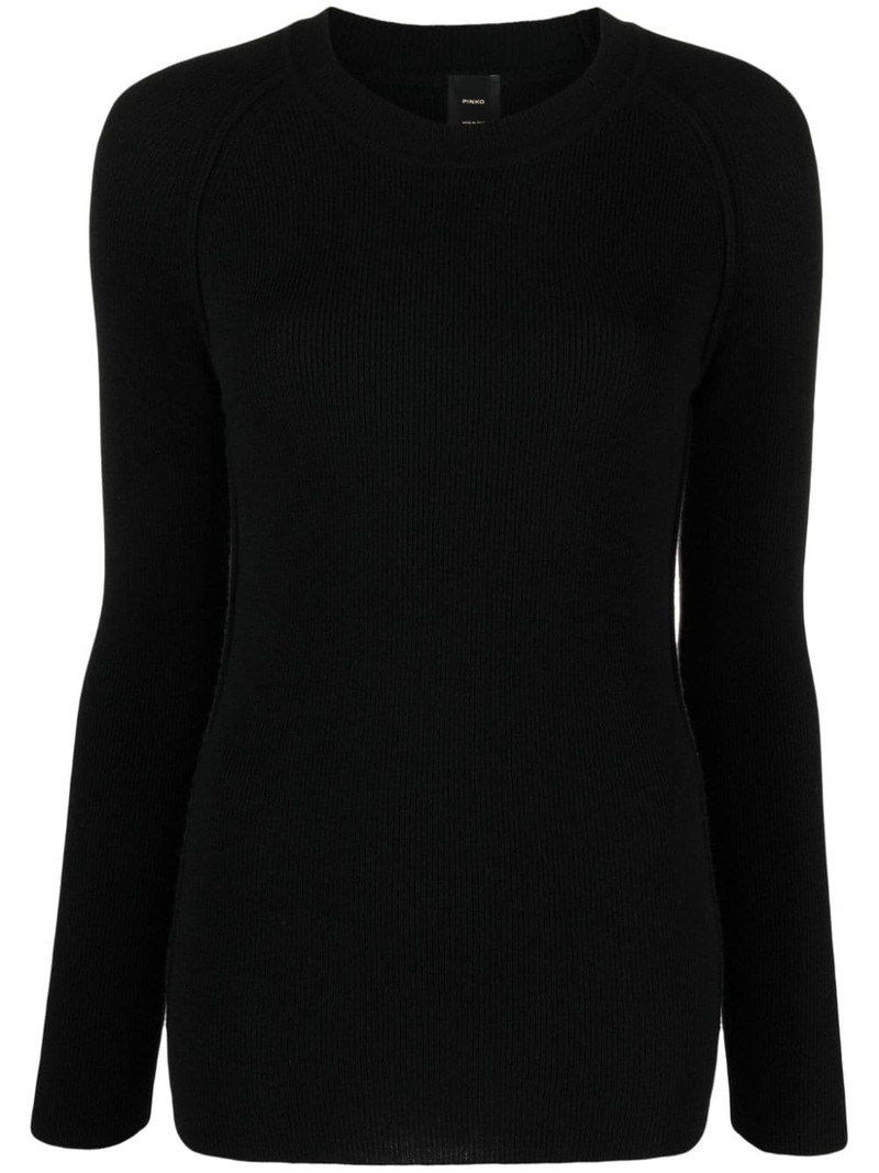 round-neck ribbed-knit top 1