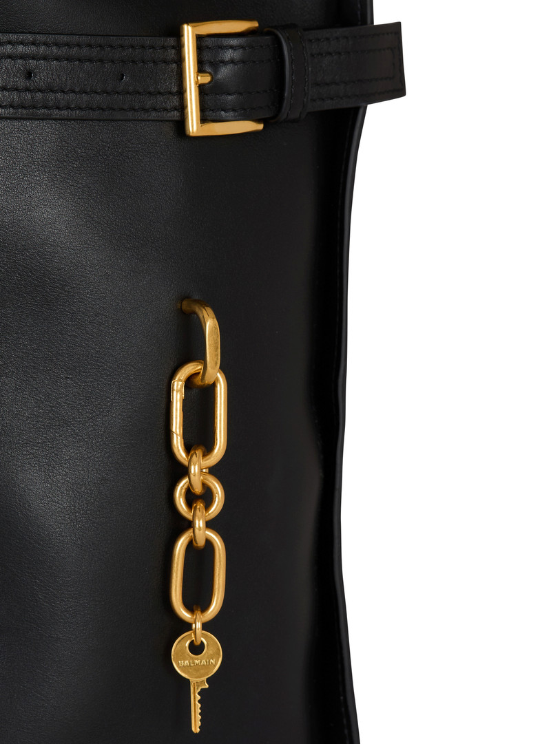 Pulse Large waxed calfskin leather tote bag 5