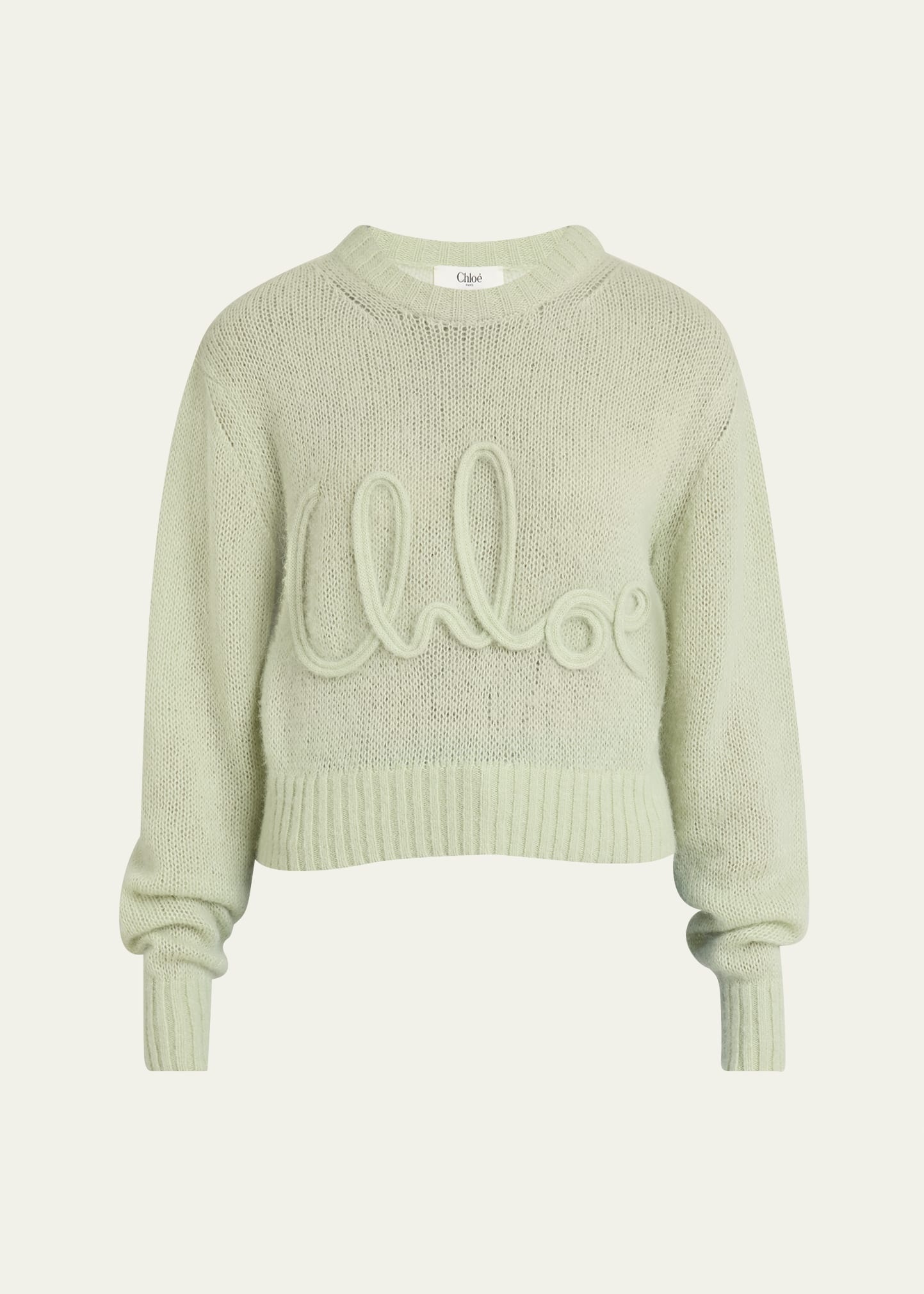 Logo Embroidered Alpaca Wool Sweater - 1