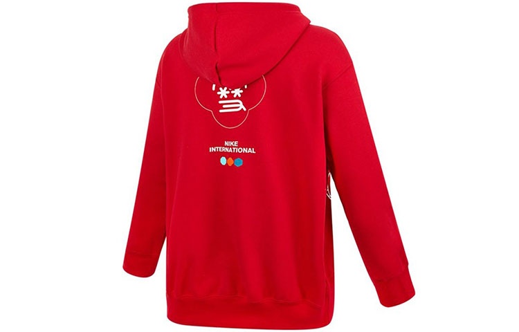 (WMNS) Nike CNY New Year's Edition Hoodie Fleece Loose Knit Sports Gym Red DQ5368-687 - 2