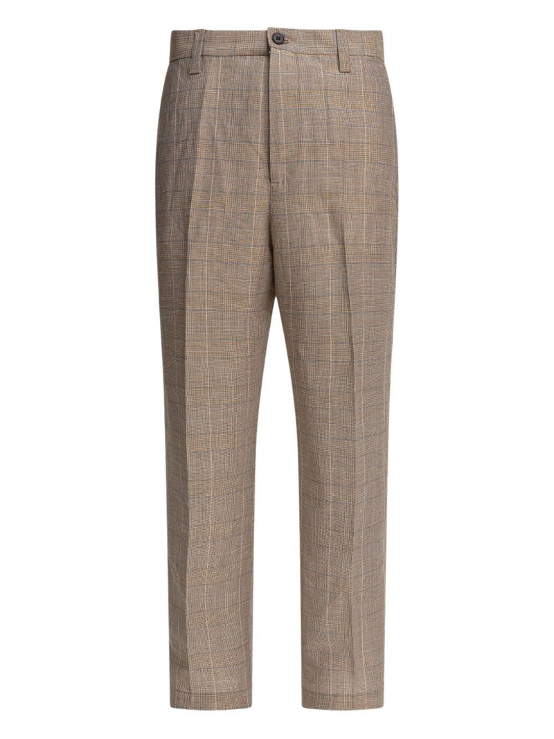 checked-pattern trousers 1