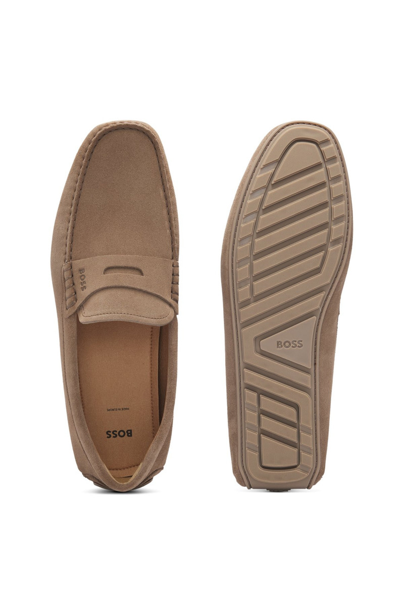 PORTUGUESE-CRAFTED MOCCASIN LOAFERS IN SUEDE WITH PENNY TRIM 4