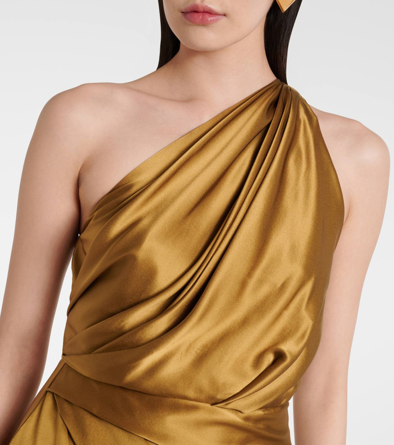Draped silk satin gown 4
