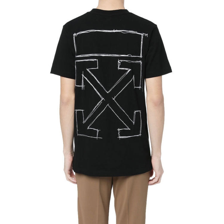 Off-White C/O VIRGIL ABLOH Small Character Pattern Printing Short Sleeve Ordinary Version Black OMAA - 4