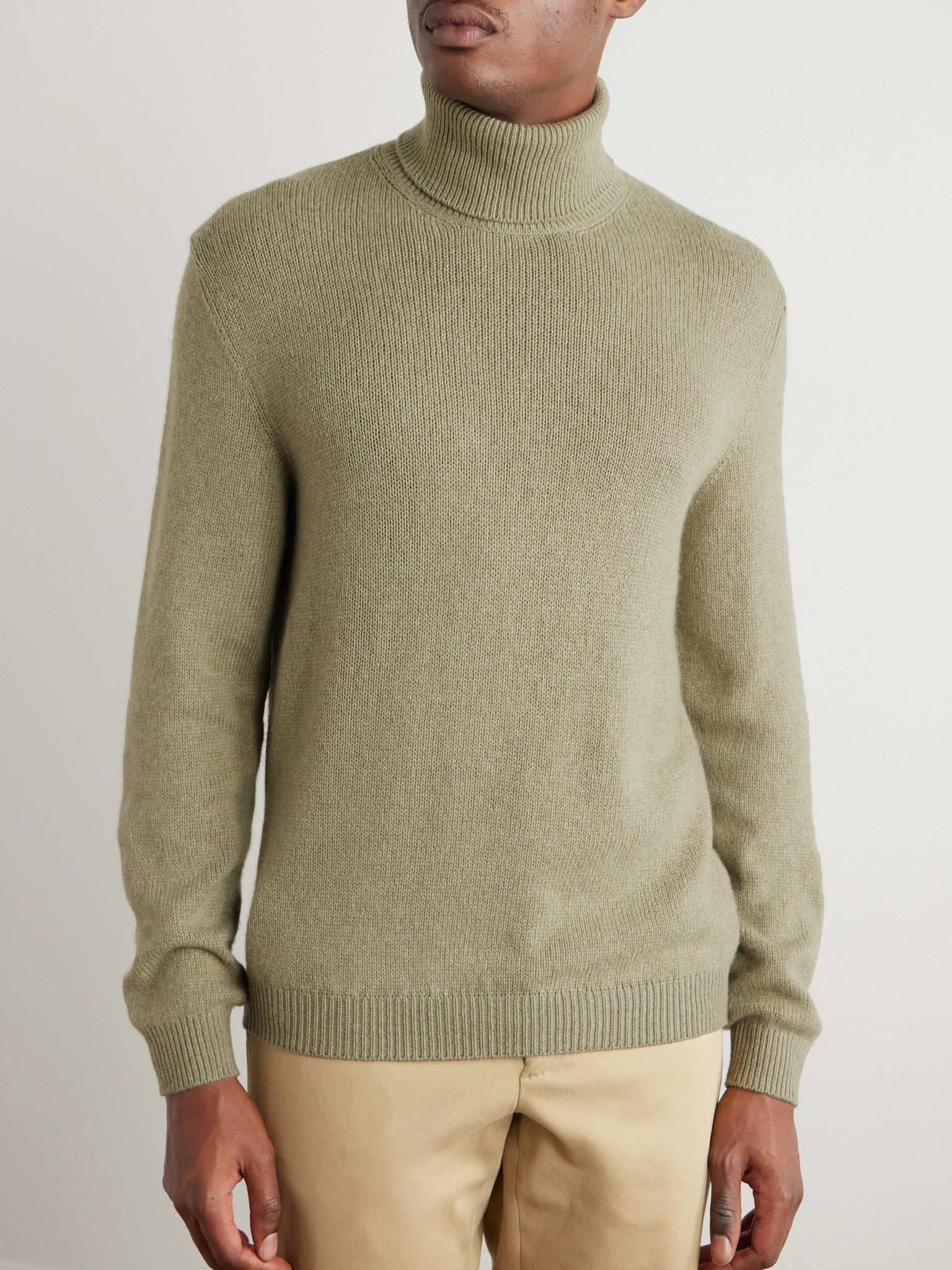 Fobello Cashmere Rollneck Sweater Sage green - 3