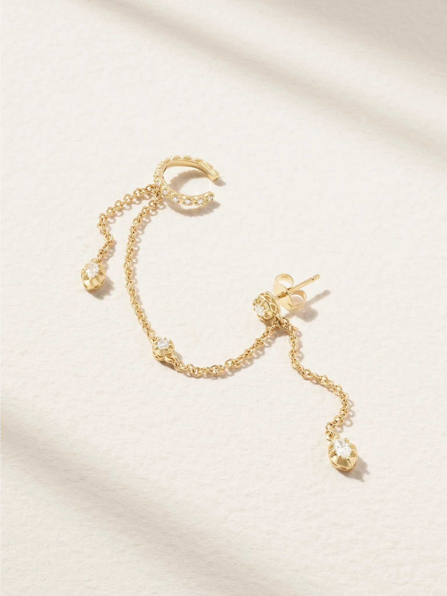 Sophia 14-karat gold diamond single earring Gold - 1