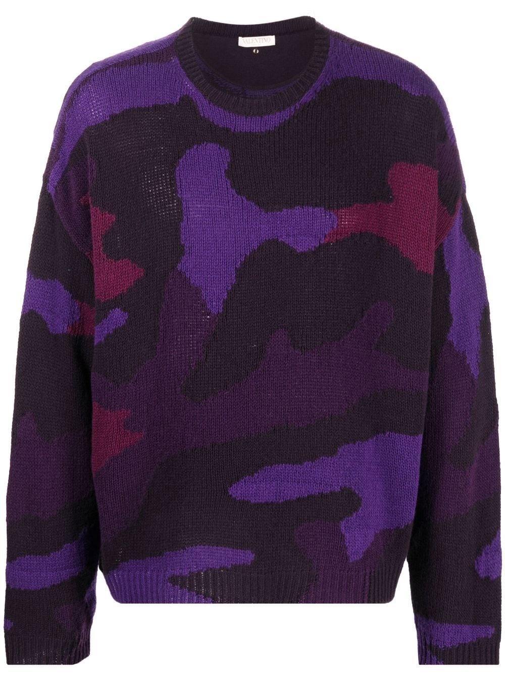 camouflage-motif intarsia-knit jumper - 1