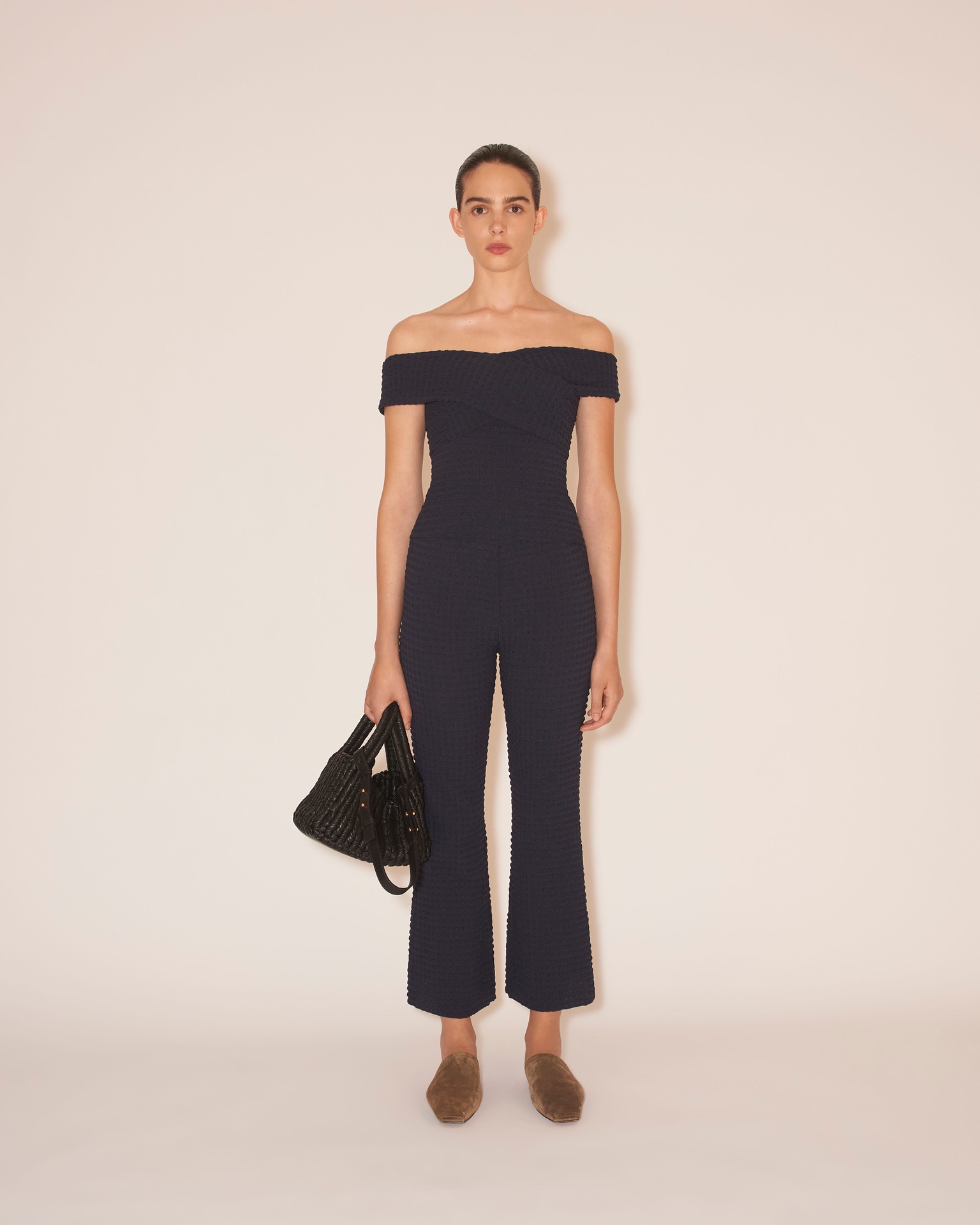TESA - Cropped kick flare trouser - Navy - 3