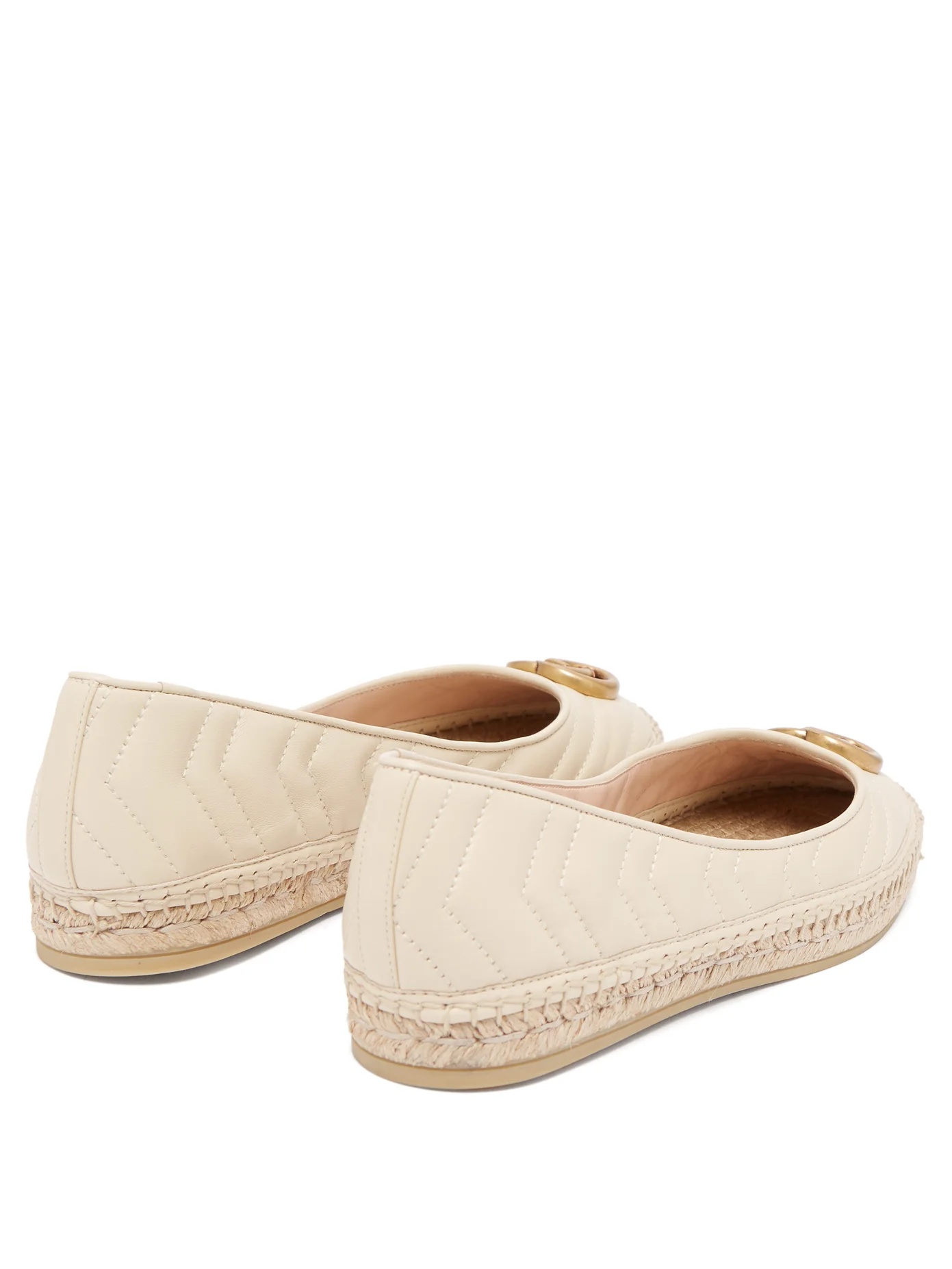 Pilar chevron-quilted leather espadrilles - 4