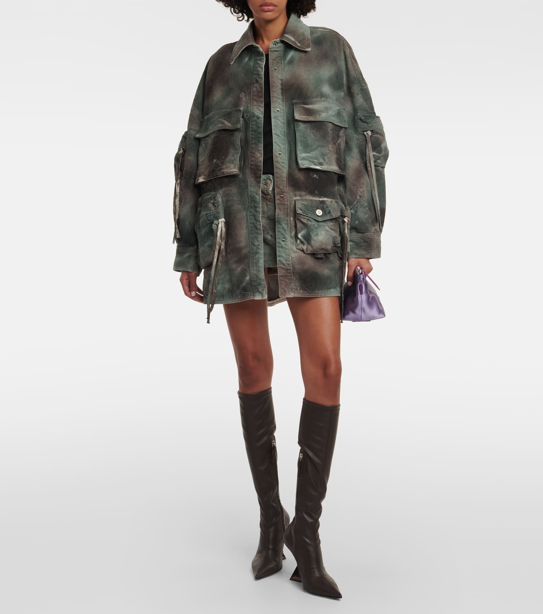 Camouflage denim cargo jacket - 2