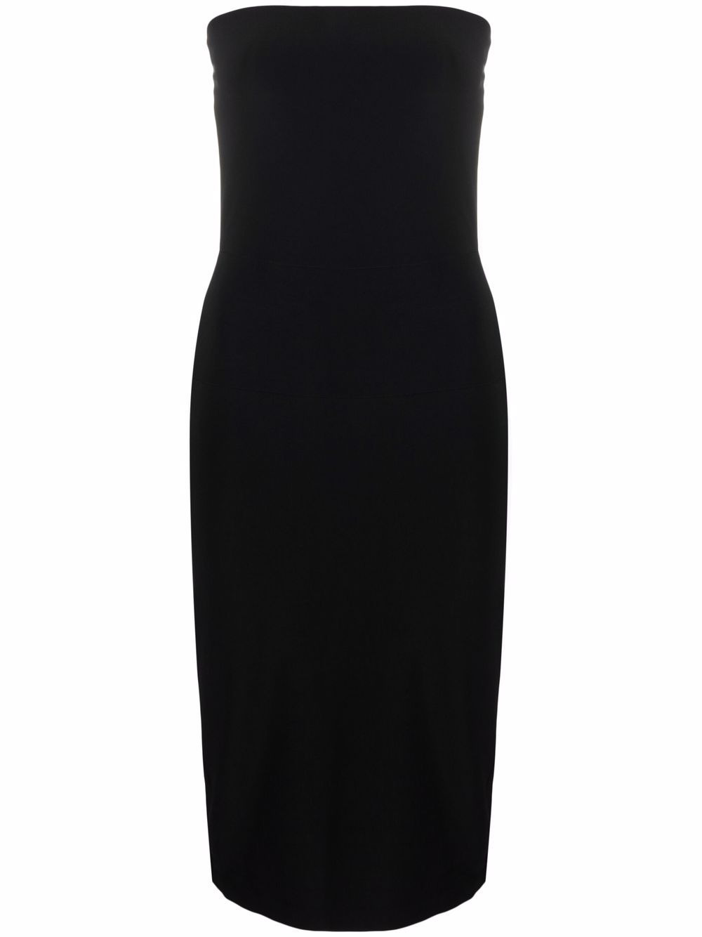 mid-length strapless dress - 1