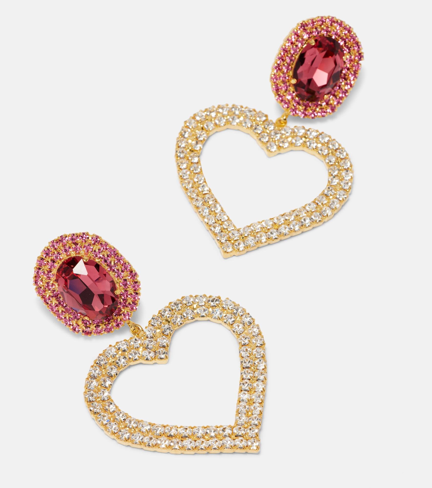 Crystal-embellished clip-on earrings - 4