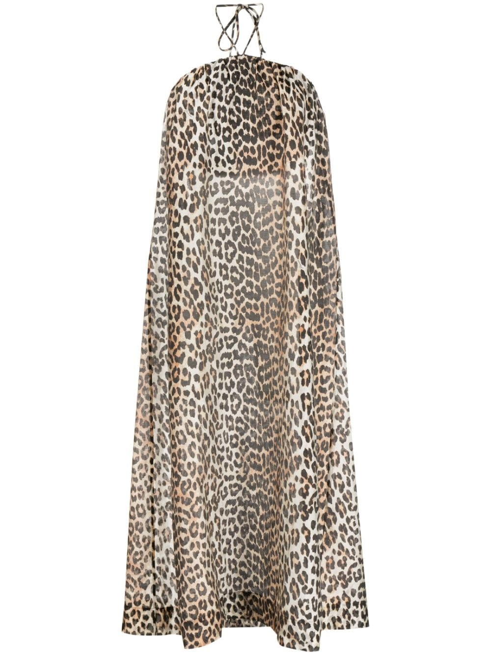 leopard-print halterneck maxi dress - 1
