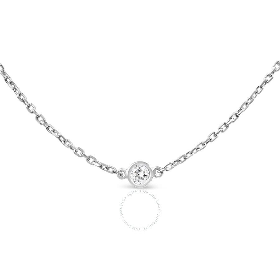 Haus Of Brilliance - Haus of Brilliance .925 Sterling Silver 1/2 Cttw Bezel Set Lab Grown Diamond 5 Station Necklace - 18 - 2