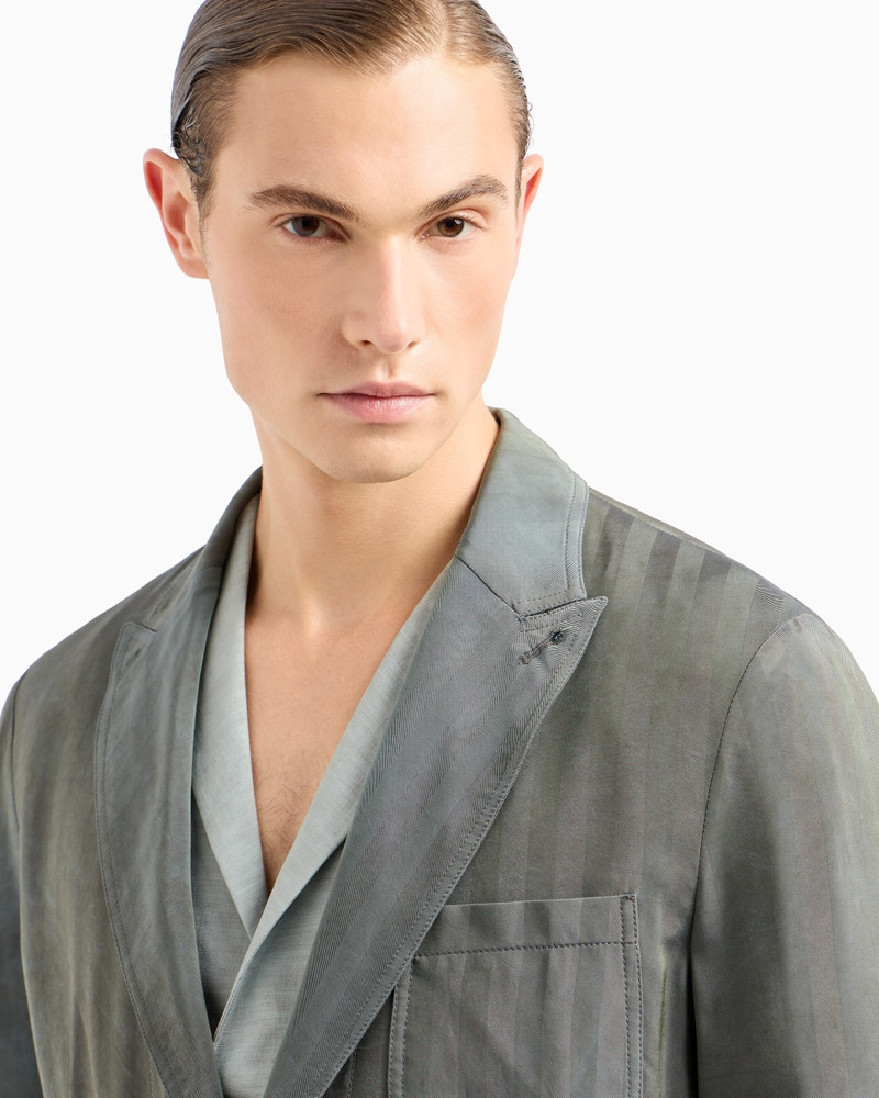 SINGLE-BREASTED JACKET IN IRIDESCENT VISCOSE 5