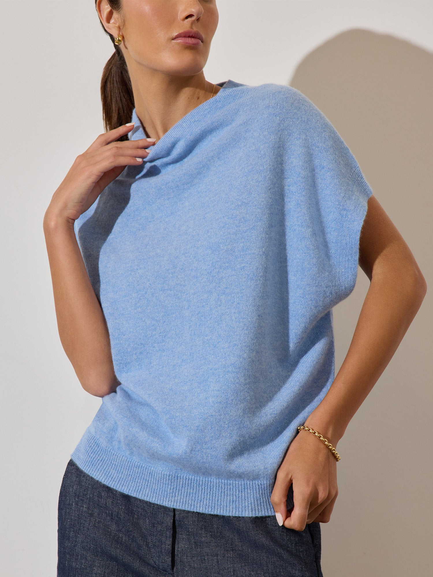 The Morten Funnel Neck Cashmere Top - 2