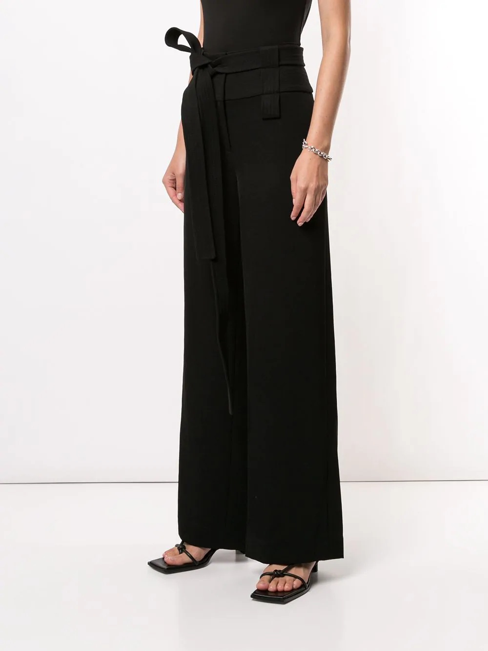 belted high-waisted trousers - 3