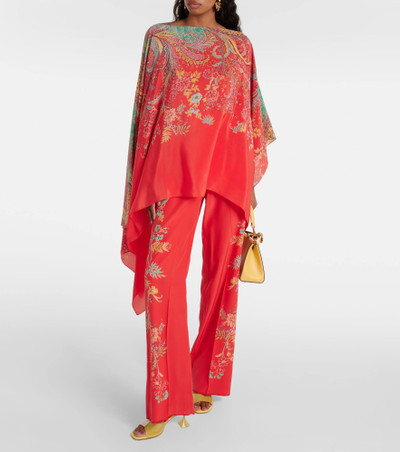 Etro Floral silk crêpe de chine palazzo pants outlook