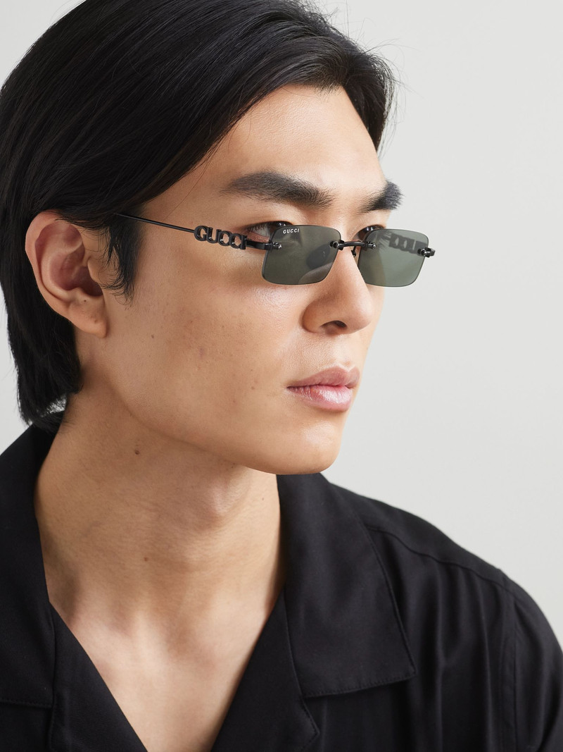 Square-Frame Metal Sunglasses Black 4