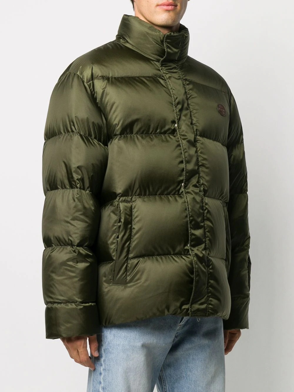 logo patch puffer jacket - 3