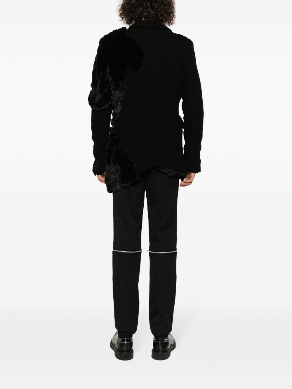 panelled single-breasted blazer - 4