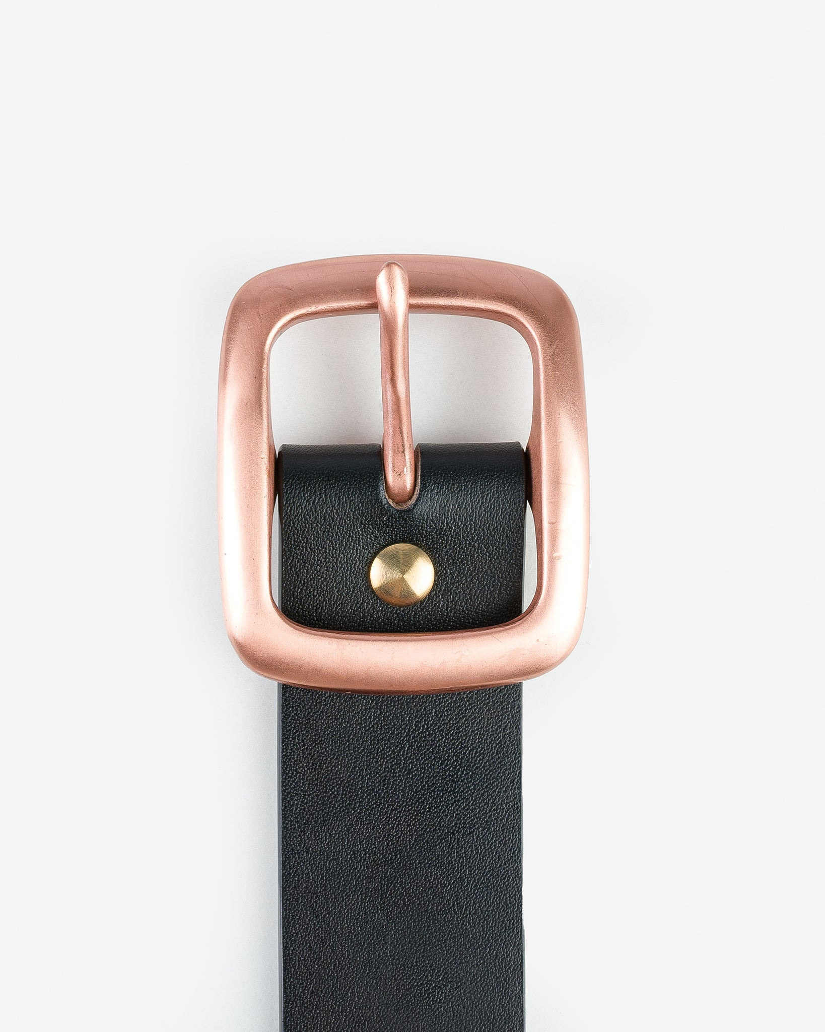 OGL-BELT-FULL-COP-BLK OGL Single Prong Copper Garrison Buckle Leather Belt - Full Dyed Black - 2