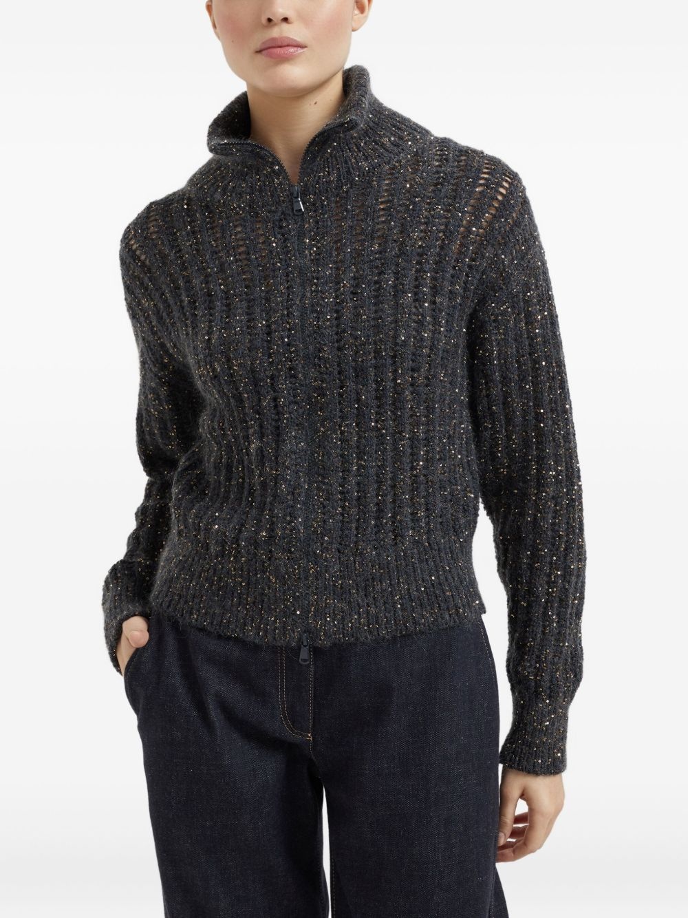 Dazzling ribbed cardigan - 3