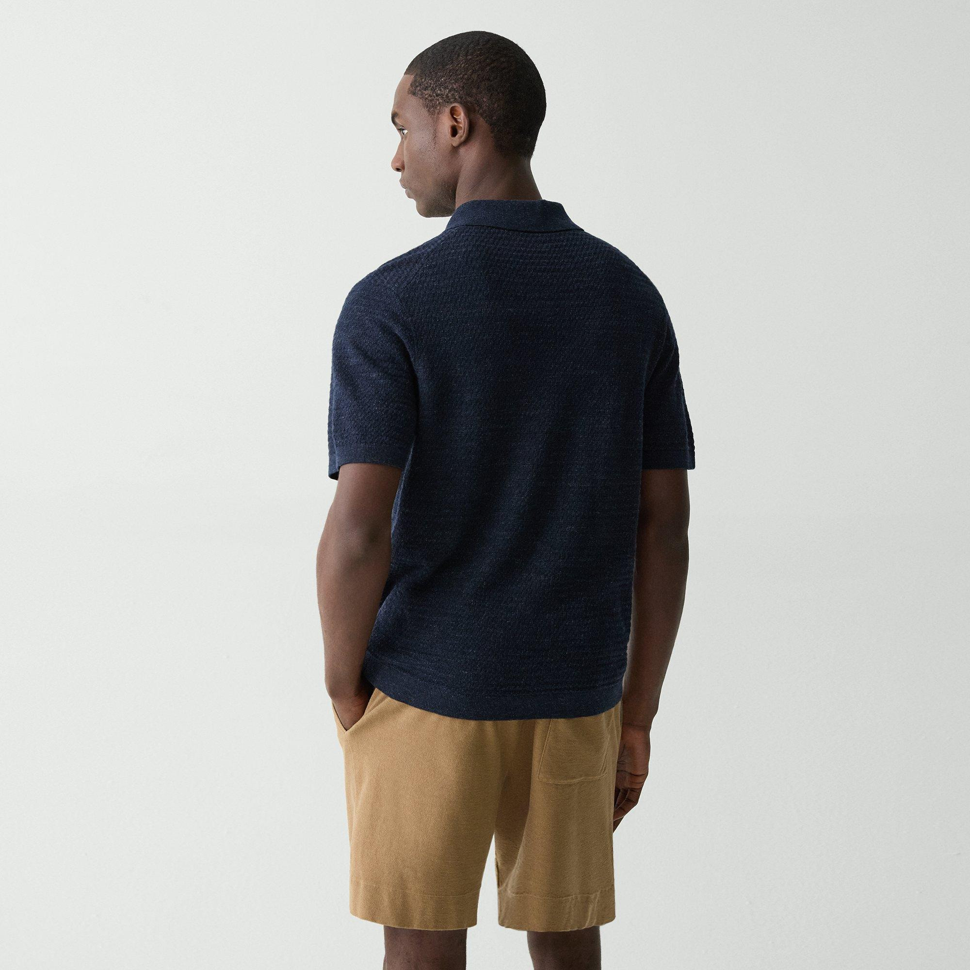 Brenan Polo Shirt in Pacific Linen - 4