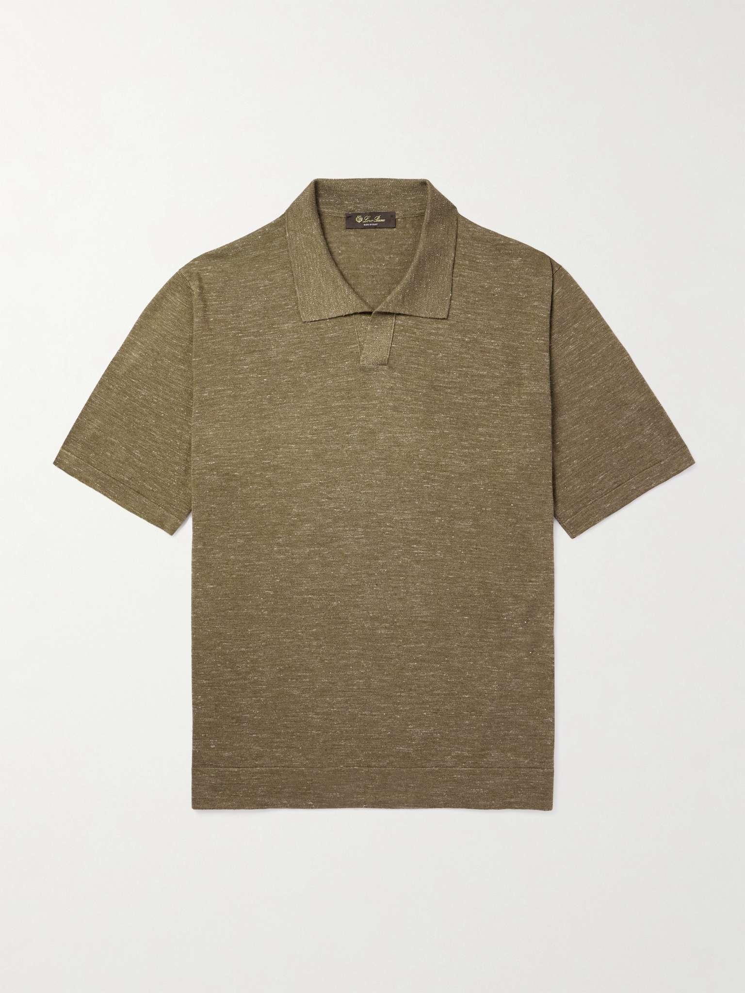 Silk, Cashmere and Linen-Blend Polo Shirt - 1