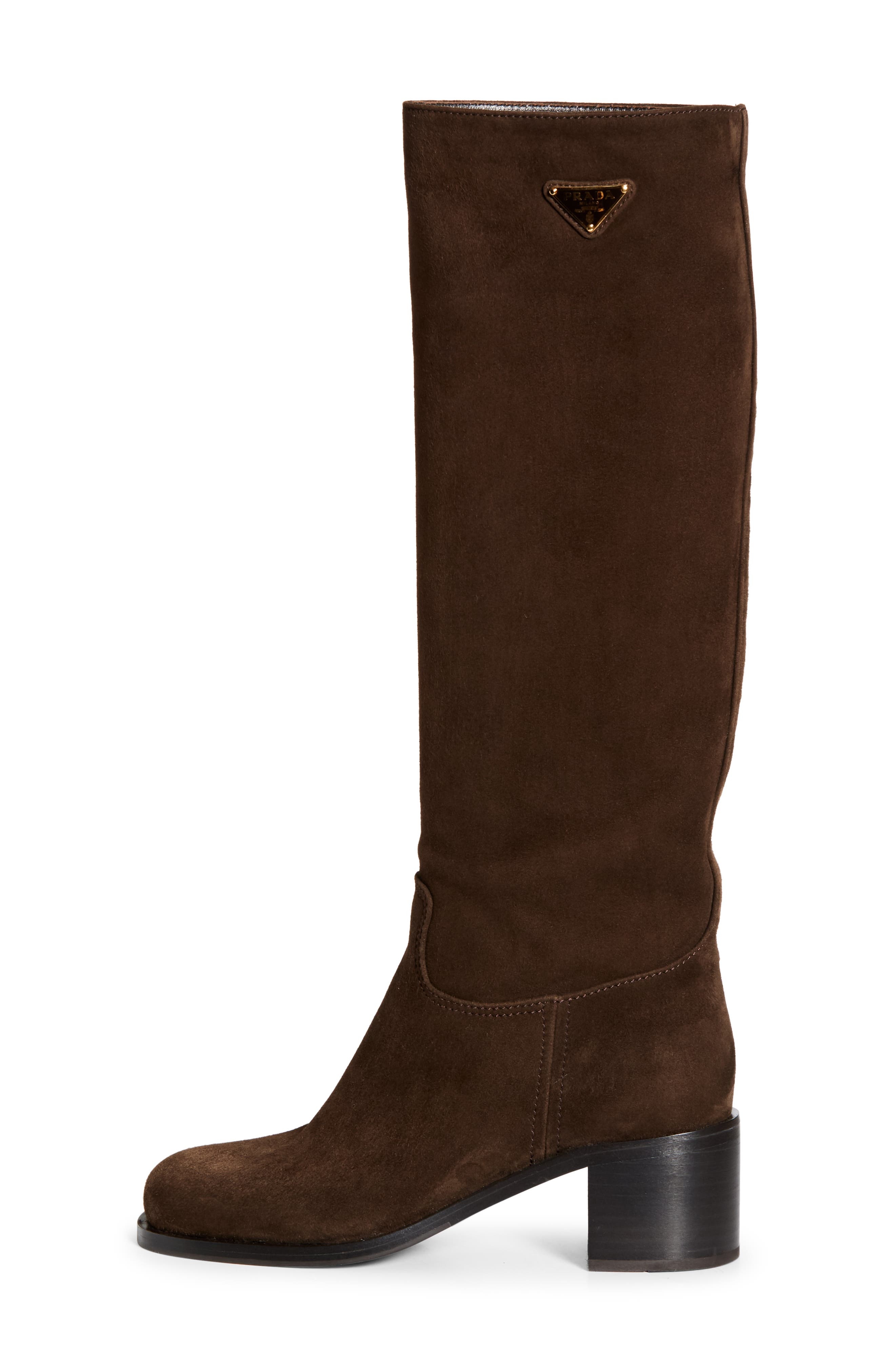 Prada Suede Knee High Boot in Moro at Nordstrom - 3