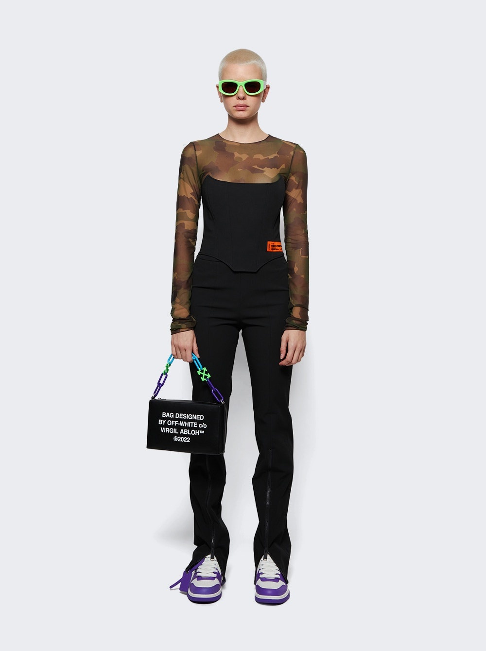 Gabardine Stretch Zip Pants Black - 2