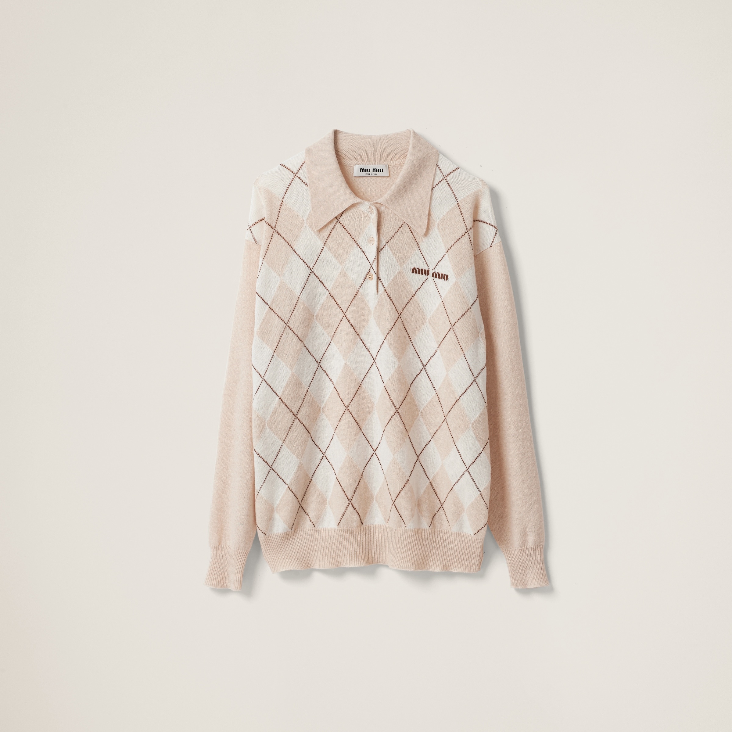 Cashmere knit polo shirt - 1