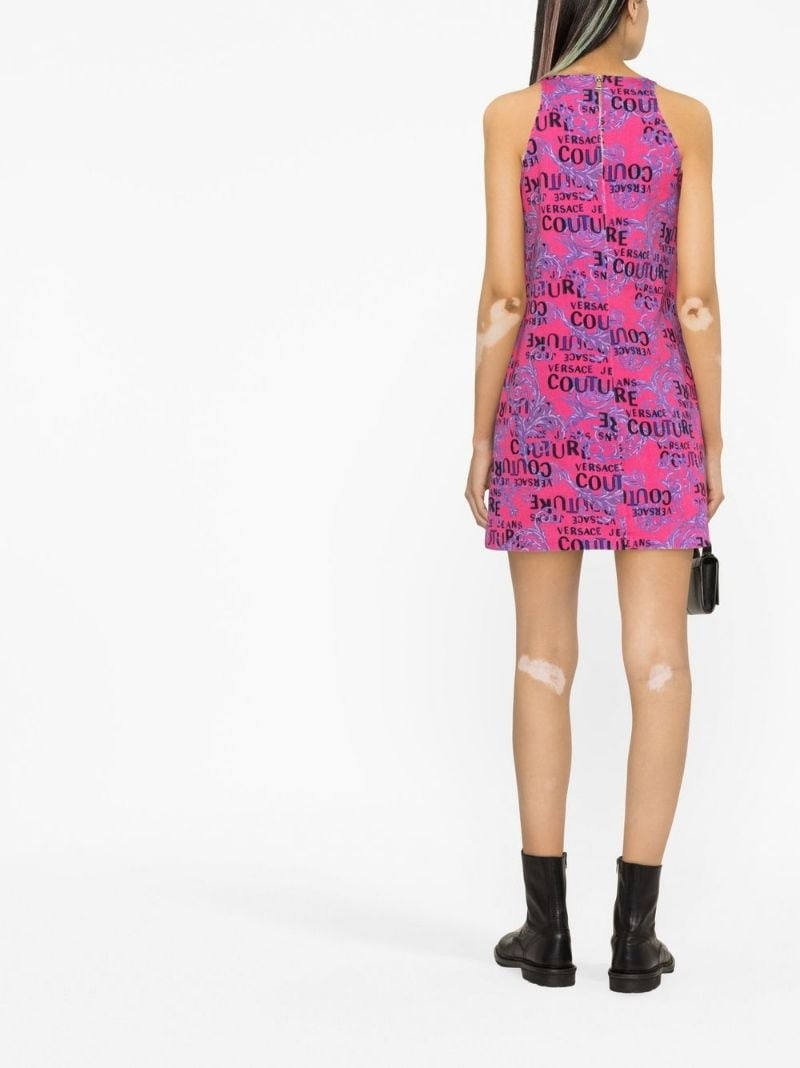 Logo Couture-print sleeveless minidress - 4