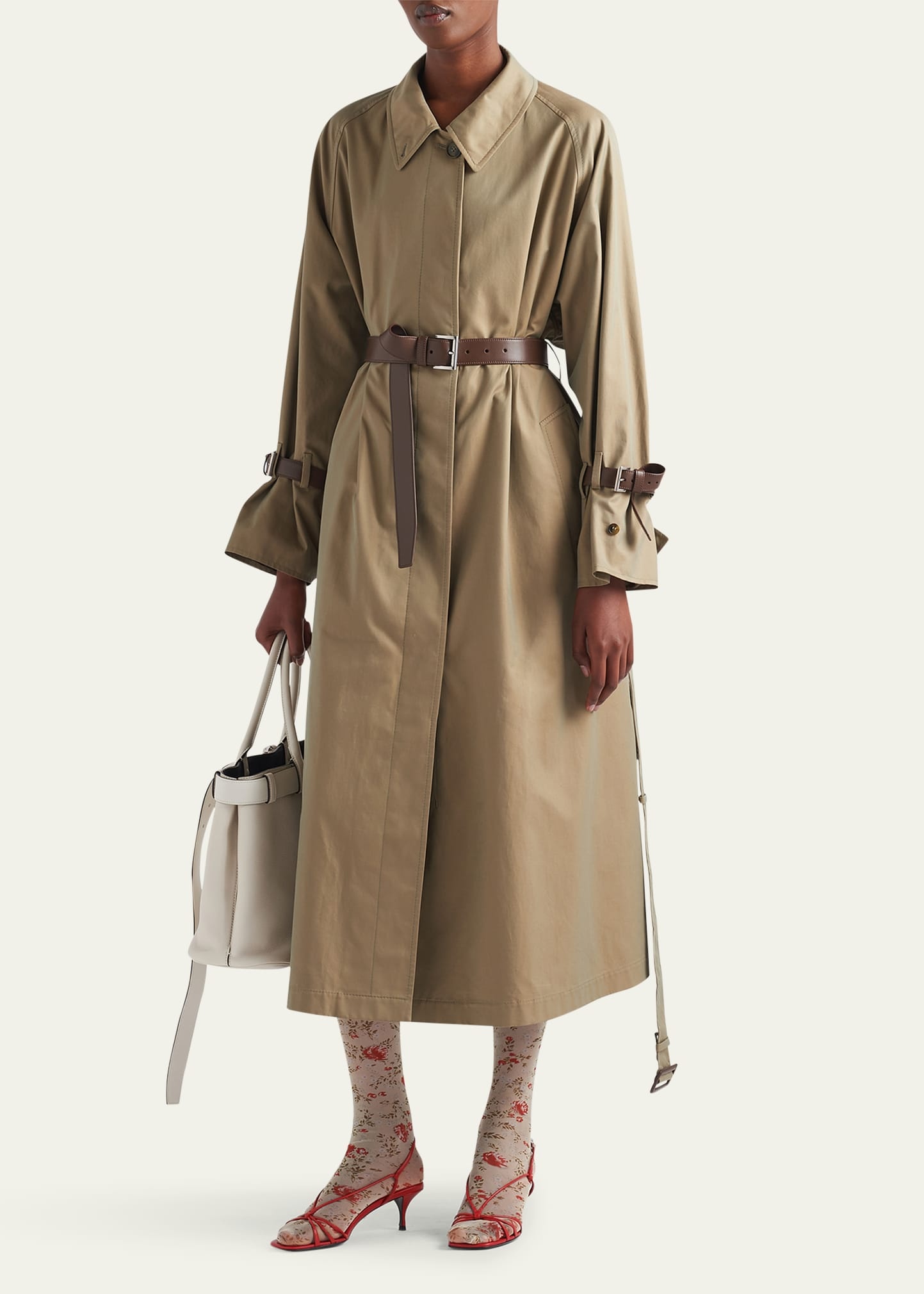 Single-Breasted Cotton Twill Trench Coat - 2