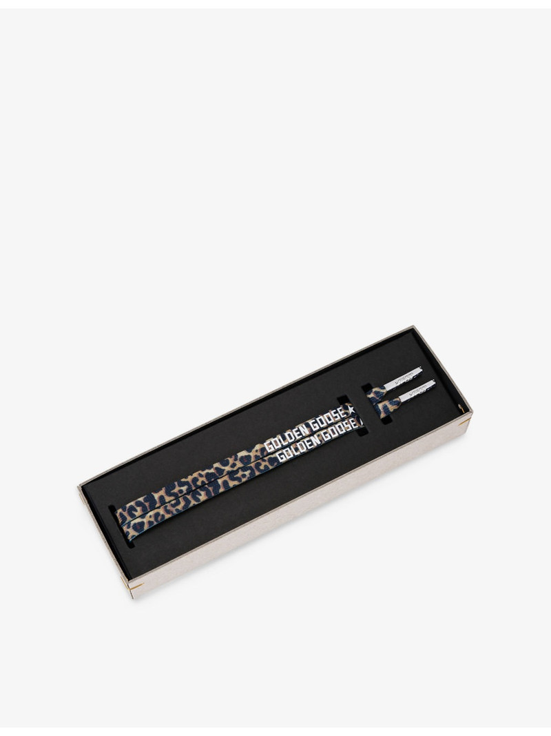 Branded Leopard-Print Cotton-Blend Laces 1