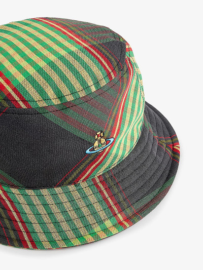 Vivienne Westwood Logo-embroidered tartan-pattern cotton and linen-blend bucket hat outlook