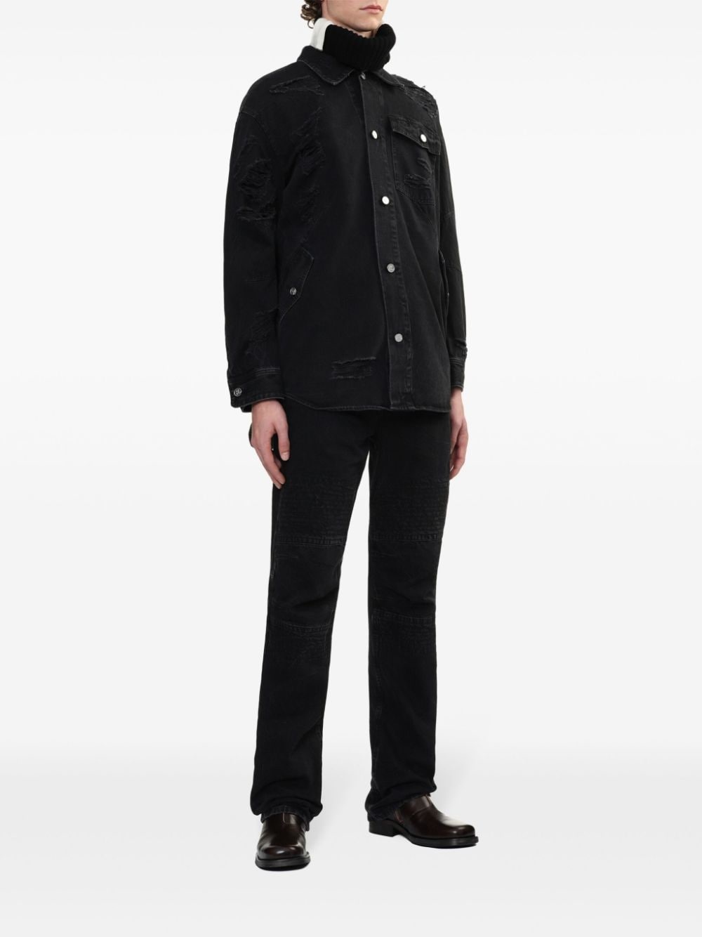 distressed-effect shirt - 2