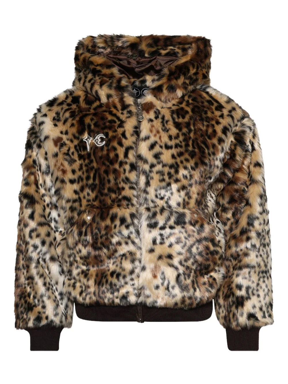 animal-print hooded jacket - 1