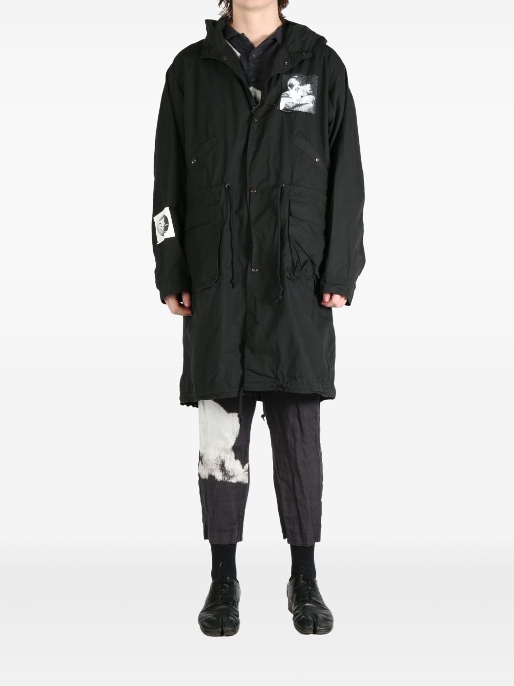 graphic-print parka coat - 2